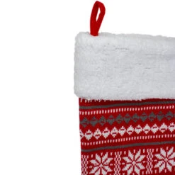 Northlight 23" Red, Gray And White Knit Christmas Stocking With High Pile Fleece Cuff 8 Northlight 23" Red, Gray And White Knit Christmas Stocking With High Pile Fleece Cuff -Northlight Christmas northlight l27904 2 52880.1588397979