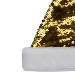 Northlight 15" Gold And Silver Reversible Sequined Christmas Santa Hat With Faux Fur Cuff 9 Northlight 15" Gold And Silver Reversible Sequined Christmas Santa Hat With Faux Fur Cuff -Northlight Christmas northlight l27916 2 91647.1588406281