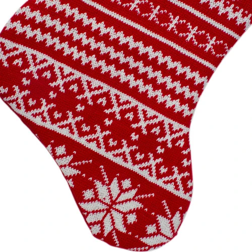 Northlight 22" Red And White Rustic Lodge Knit Christmas Stocking With Cuff 6 Northlight 22" Red And White Rustic Lodge Knit Christmas Stocking With Cuff - Image 4