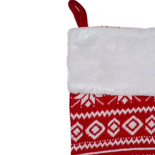 Northlight 22" Red And White Rustic Lodge Knit Christmas Stocking With Cuff 5 Northlight 22" Red And White Rustic Lodge Knit Christmas Stocking With Cuff - Image 3