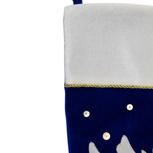 Northlight 20.5" Royal Blue And White Velvet Dove With Olive Branch Christmas Stocking 5 Northlight 20.5" Royal Blue And White Velvet Dove With Olive Branch Christmas Stocking - Image 3