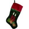 Northlight 20" Dark Green And Burgundy Candle And Pine Cone Velveteen Christmas Stocking -Northlight Christmas northlight l35673 1 08202.1678185728