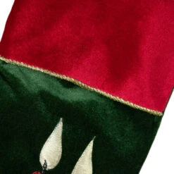 Northlight 20" Dark Green And Burgundy Candle And Pine Cone Velveteen Christmas Stocking -Northlight Christmas northlight l35673 2 19712.1680803025