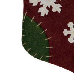 Northlight 20" Green And Red Snowflake Christmas Stocking With Blanket Stitching -Northlight Christmas northlight l36210 1 85096.1588350446