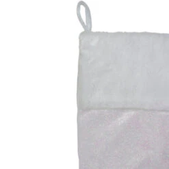 Northlight 20.5" Iridescent Glitter Snowflake Print Christmas Stocking With Faux Fur Cuff -Northlight Christmas northlight l85453 4 32783.1665610423