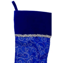 Northlight 20.5" Royal Blue And Silver Swirl Christmas Stocking With Velveteen Cuff 9 Northlight 20.5" Royal Blue And Silver Swirl Christmas Stocking With Velveteen Cuff -Northlight Christmas northlight l85481 1 10638.1665610432