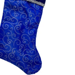 Northlight 20.5" Royal Blue And Silver Swirl Christmas Stocking With Velveteen Cuff 8 Northlight 20.5" Royal Blue And Silver Swirl Christmas Stocking With Velveteen Cuff -Northlight Christmas northlight l85481 2 38467.1665610432