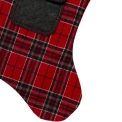 Northlight 20.5" Red And Black Plaid Christmas Stocking With Pocket And Faux Fur Cuff -Northlight Christmas northlight l85524 3 30009.1588362273