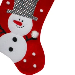 Northlight 20.5" Red And White Snowman Embroidered Christmas Stocking With Sequined Cuff -Northlight Christmas northlight l85530 2 84785.1665610426