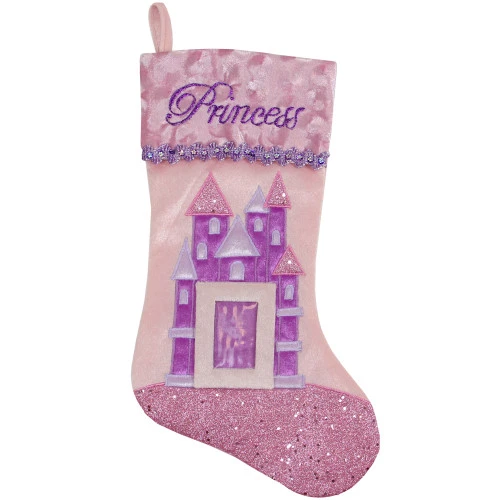 20" Pink And Purple Glitter Princess Christmas Stocking 3 20" Pink And Purple Glitter Princess Christmas Stocking