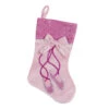 Northlight 14" Pink And Silver Ballerina Shoes Christmas Stocking With Glitter Cuff And Bow -Northlight Christmas northlight l85540 1 23941.1665260248