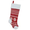 Northlight 21.5" Red And White Knitted Snowflake Christmas Stocking With Fleece Cuff -Northlight Christmas northlight l85551 1 60007.1588373640