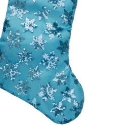 Northlight 20.5" Ice Palace Blue Sequin Snowflake Christmas Stocking With White Faux Fur Cuff -Northlight Christmas northlight l85557 3 32867.1591031602