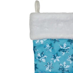 Northlight 20.5" Ice Palace Blue Sequin Snowflake Christmas Stocking With White Faux Fur Cuff -Northlight Christmas northlight l85557 4 62825.1591031602