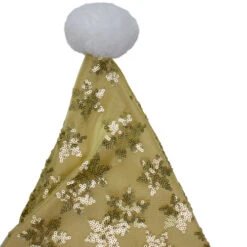 Northlight 21" Gold And White Sequin Snowflake Christmas Santa Hat Costume Accessory - Medium -Northlight Christmas northlight l85604 4 27898.1588415765
