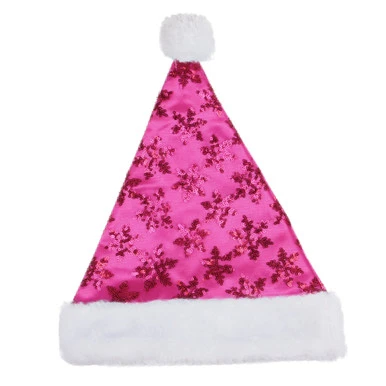 Northlight Pink And White Sequin Snowflake Santa Hat Unisex Adult Christmas Costume Accessory - Medium 3 Northlight Pink And White Sequin Snowflake Santa Hat Unisex Adult Christmas Costume Accessory - Medium