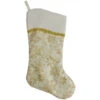 Northlight 20.5-Inch Gold And White Glitter Poinsettia Christmas Stocking With A Velvet Cuff -Northlight Christmas northlight l87972 1 sample 55419.1604196380