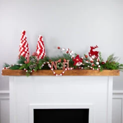 Northlight Pom Pom Cone Tree Christmas Decoration - 13" - White And Red -Northlight Christmas northlight lk267742c20nl005622c20tr950202c20tr950222c20dw94207 tr95023 styled 48179.1700500045