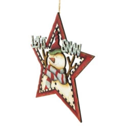 Northlight 13.25" "Let It Snow" Snowman Star Hanging Christmas Sign -Northlight Christmas northlight lk94199 3 73911.1691160924