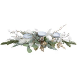 Northlight Mixed Winter Foliage And Berries Christmas Pillar Candle Holder - 24" -Northlight Christmas northlight ll94324 04 59473.1726019801