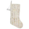 Northlight 20" Cream And Gold Wood Grain Pattern And Faux Fur Christmas Stocking -Northlight Christmas northlight lt90723 1 sample 27463.1600996802