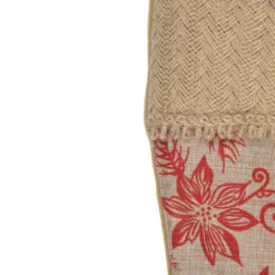 Northlight 20" Tan And Red Rustic Burlap Poinsettia Christmas Stocking -Northlight Christmas northlight lt90727 2 sample 82208.1600996803