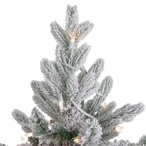Northlight Real Touch™? Pre-Lit Medium Saratoga Spruce Flocked Artificial Potted Christmas Tree 4' - Clear Lights 6 Northlight Real Touch™? Pre-Lit Medium Saratoga Spruce Flocked Artificial Potted Christmas Tree 4' - Clear Lights - Image 4