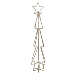 Northlight LED Lighted Glittered Wire Christmas Cone Tree - 17.5" - Warm White Lights