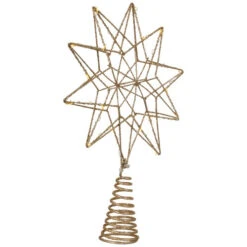 Northlight 12" LED Lighted Glittered Gold Star Christmas Tree Topper, Warm White Lights -Northlight Christmas northlight my89450 02 16272.1704997009