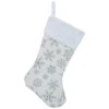 Northlight 19" White And Silver Snowflakes Christmas Stocking -Northlight Christmas northlight n90767 01 58167.1687010364
