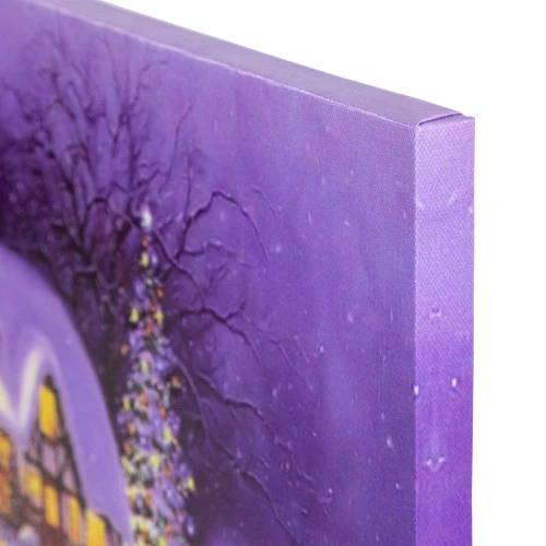 Northlight Fiber Optic And LED Lighted Snowy Christmas House Canvas Wall Art 12" X 15.75" 4 Northlight Fiber Optic And LED Lighted Snowy Christmas House Canvas Wall Art 12" X 15.75" - Image 2