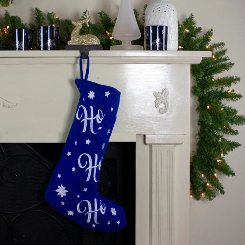 Northlight 18" LED Blue Stocking "Ho, Ho, Ho" With White Snowflakes 4 Northlight 18" LED Blue Stocking "Ho, Ho, Ho" With White Snowflakes - Image 2