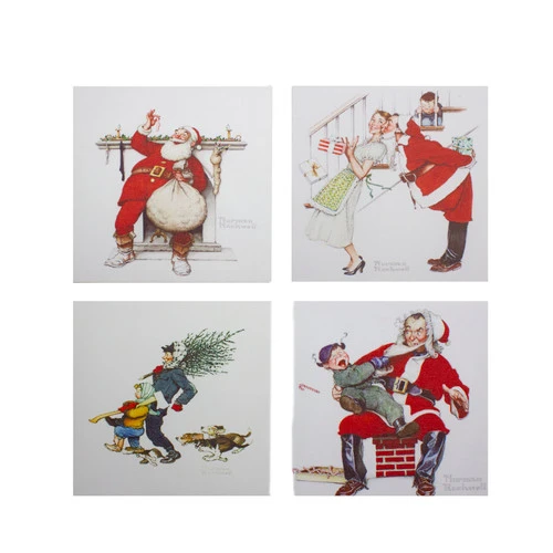 Northlight Set Of 4 8" X 8" Classic Norman Rockwell Christmas Scene Canvas Prints 3 Northlight Set Of 4 8" X 8" Classic Norman Rockwell Christmas Scene Canvas Prints