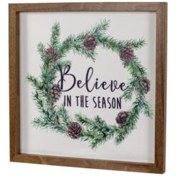 Northlight Wooden Framed "Believe In The Season" Christmas Wall Sign - 11.75" -Northlight Christmas northlight nj95123 02 74564.1694101353
