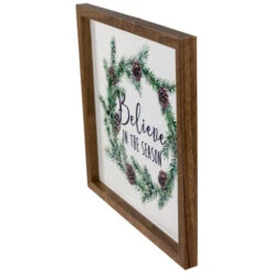 Northlight Wooden Framed "Believe In The Season" Christmas Wall Sign - 11.75" -Northlight Christmas northlight nj95123 03 16179.1694101353