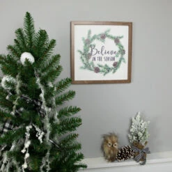Northlight Wooden Framed "Believe In The Season" Christmas Wall Sign - 11.75" -Northlight Christmas northlight nj95123 styled 60663.1694101352