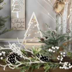 Northlight Lighted Wooden Christmas Tree With Stars Decoration - 11" -Northlight Christmas northlight nj95130 styled 2 91987.1694187838