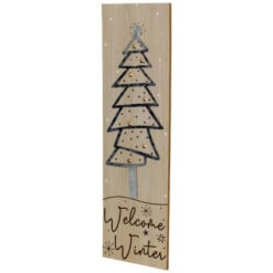 Northlight Rectangular "Welcome Winter" Christmas Tree Wooden Wall Sign - 15.75" -Northlight Christmas northlight nj95131 02 01595.1694187837