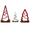 Northlight Wooden Trees With Beads Christmas Decorations - 11.75" - Red And White - Set Of 3 -Northlight Christmas northlight nj95137 01 50365.1694447006