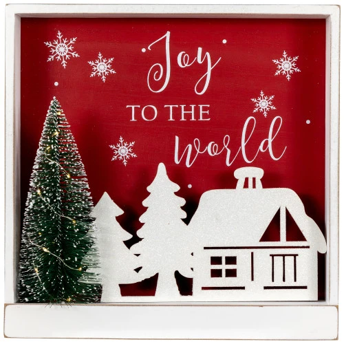 Northlight 11.75" Lighted Joy To The World Wooden Christmas Wall Decoration 3 Northlight 11.75" Lighted Joy To The World Wooden Christmas Wall Decoration