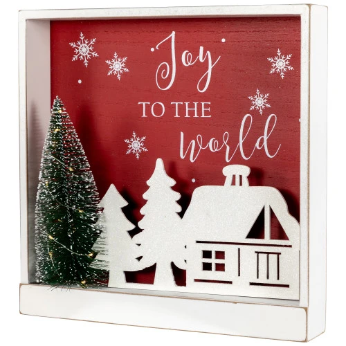 Northlight 11.75" Lighted Joy To The World Wooden Christmas Wall Decoration 6 Northlight 11.75" Lighted Joy To The World Wooden Christmas Wall Decoration - Image 4