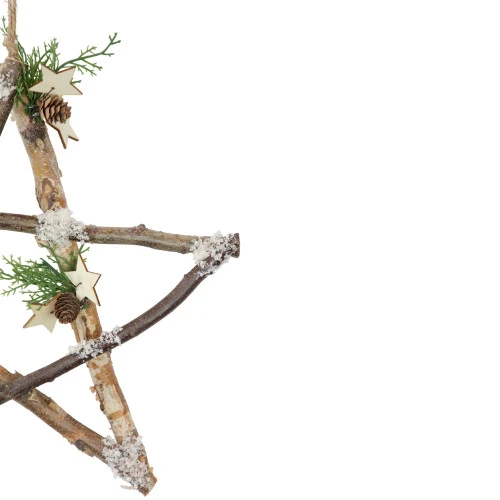 Northlight Frosted Pinecone Natural Wood Branch Christmas Star Wall Decoration - 13.75" 7 Northlight Frosted Pinecone Natural Wood Branch Christmas Star Wall Decoration - 13.75" - Image 5