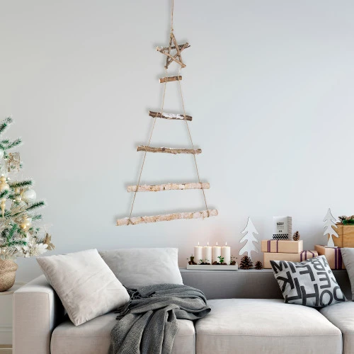 Northlight 34" Natural Twig Tree With Star Wall Hanging Christmas Decoration 4 Northlight 34" Natural Twig Tree With Star Wall Hanging Christmas Decoration - Image 2