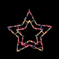 Northlight Lighted Star Christmas Window Silhouette Decoration - 16" - Multicolor Lights