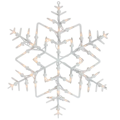 Northlight 16" White Lighted Snowflake Christmas Window Silhouette 4 Northlight 16" White Lighted Snowflake Christmas Window Silhouette - Image 2