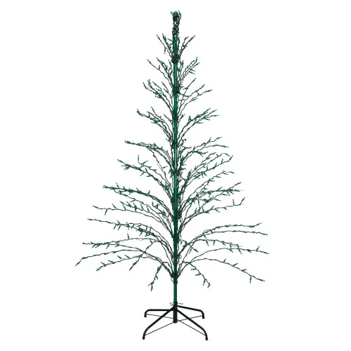 Northlight Pre-Lit Green Cascade Twig Tree Outdoor Christmas Decoration - 6' - Green Lights 3 Northlight Pre-Lit Green Cascade Twig Tree Outdoor Christmas Decoration - 6' - Green Lights