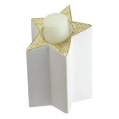 6.25" Champagne Gold And White Glittered Candle Holder 7 6.25" Champagne Gold And White Glittered Candle Holder -Northlight Christmas northlight nl01253 03 54339.1600218884