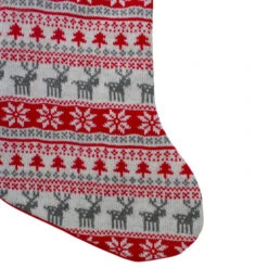 Northlight 19" Red And White Deer And Snowflake Knit Christmas Stocking With Faux Fur Cuff 8 Northlight 19" Red And White Deer And Snowflake Knit Christmas Stocking With Faux Fur Cuff -Northlight Christmas northlight nl01817 28587.1603245597