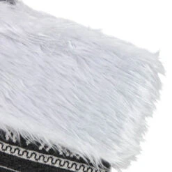 Northlight 19" Gray And White Reindeer And Snowflake Knit Christmas Stocking With Faux Fur Cuff -Northlight Christmas northlight nl01818 02 32121.1687010359