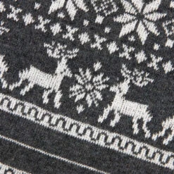 Northlight 19" Gray And White Reindeer And Snowflake Knit Christmas Stocking With Faux Fur Cuff -Northlight Christmas northlight nl01818 03 29911.1687010359